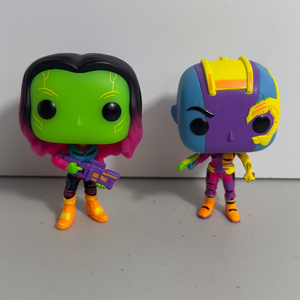 Funko Pop Marvel Black Light Gamora & Nebula 4" Vinyl Bobblehead Figures 2 Pack